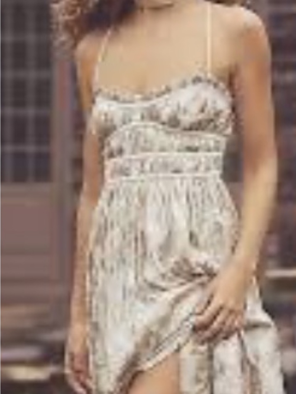 Charlie bustier Free People Silver Metallic Floral Maxi Dress